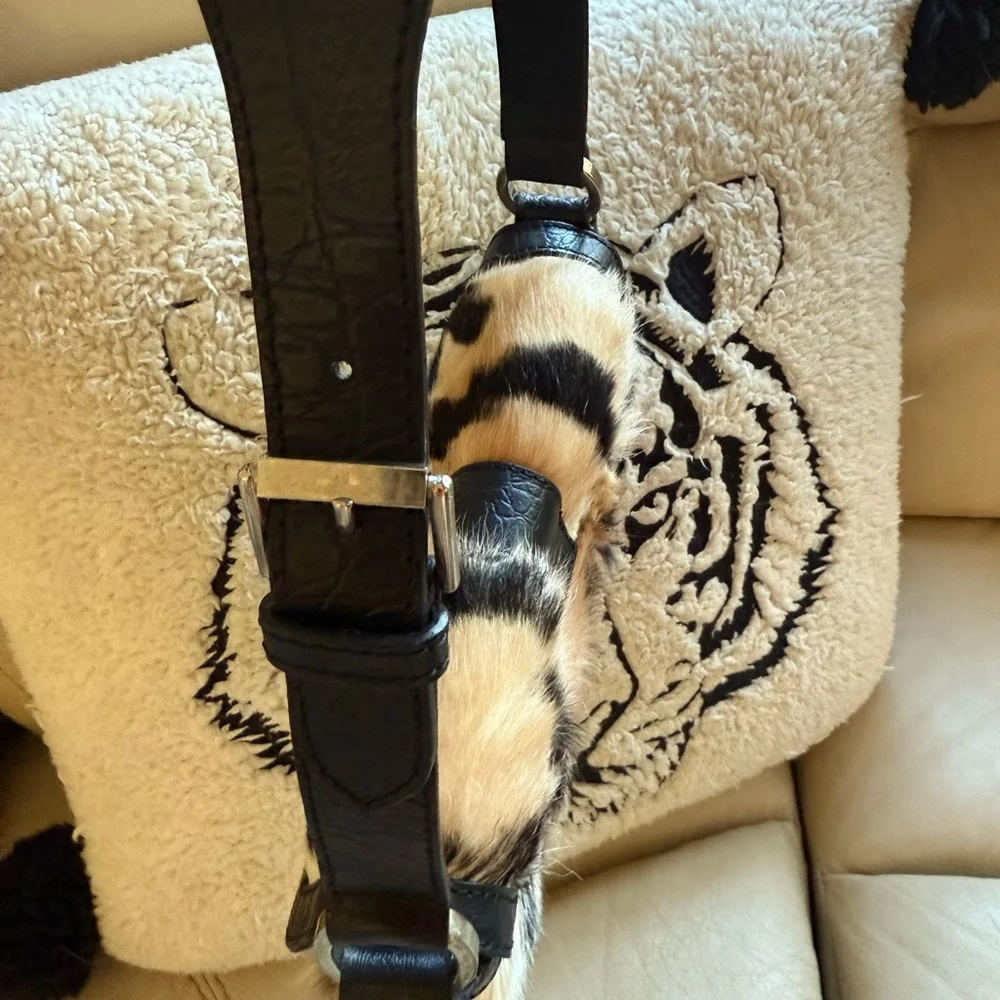Versace Jeans Couture Faux Tiger Fur Shoulder Bag - Picture 15 of 16